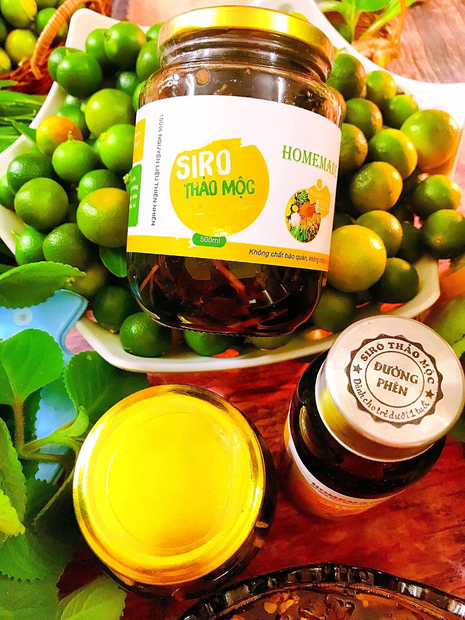 Siro ho thảo mộc home made hũ lớn 500ml