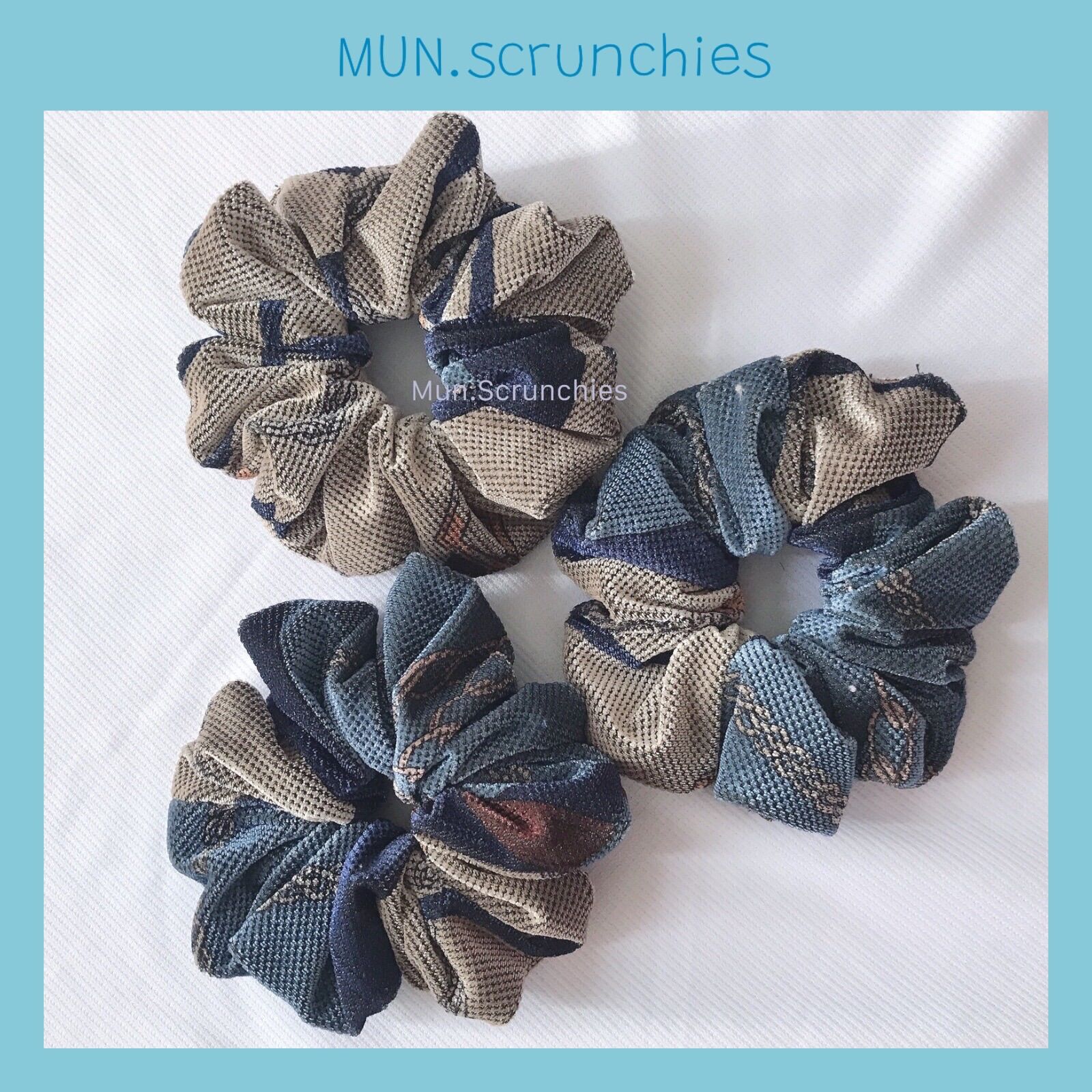 Scrunchies handmade nhung gân, tông trầm sang trọng quý phái, dây cột tóc vải -Mun Scr