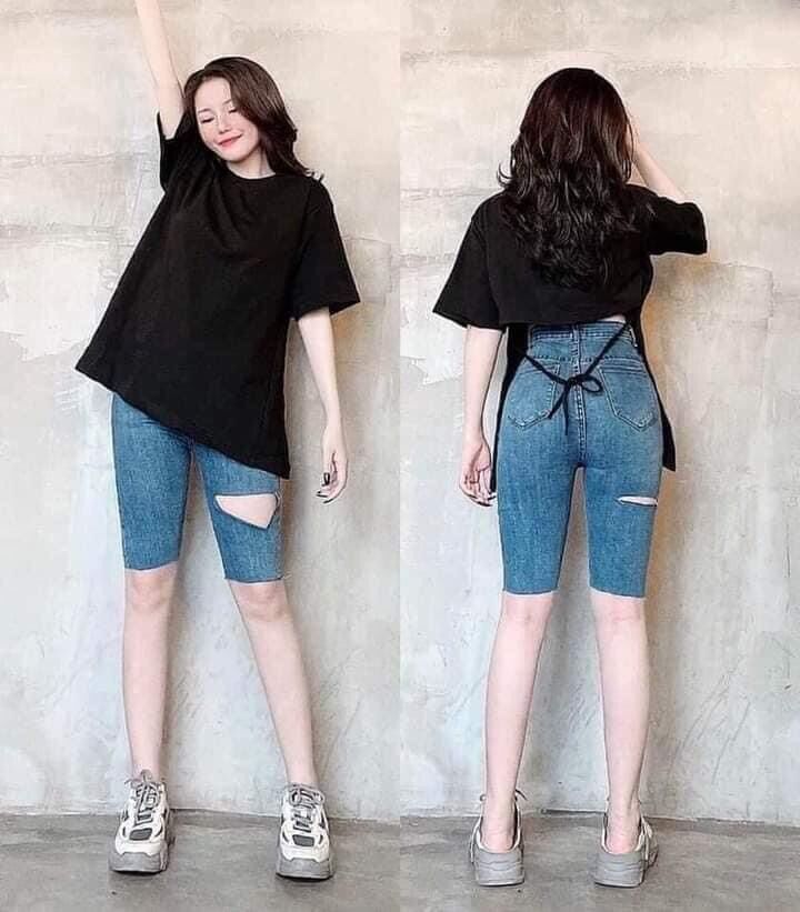 quần ngố jean co dãn nữ