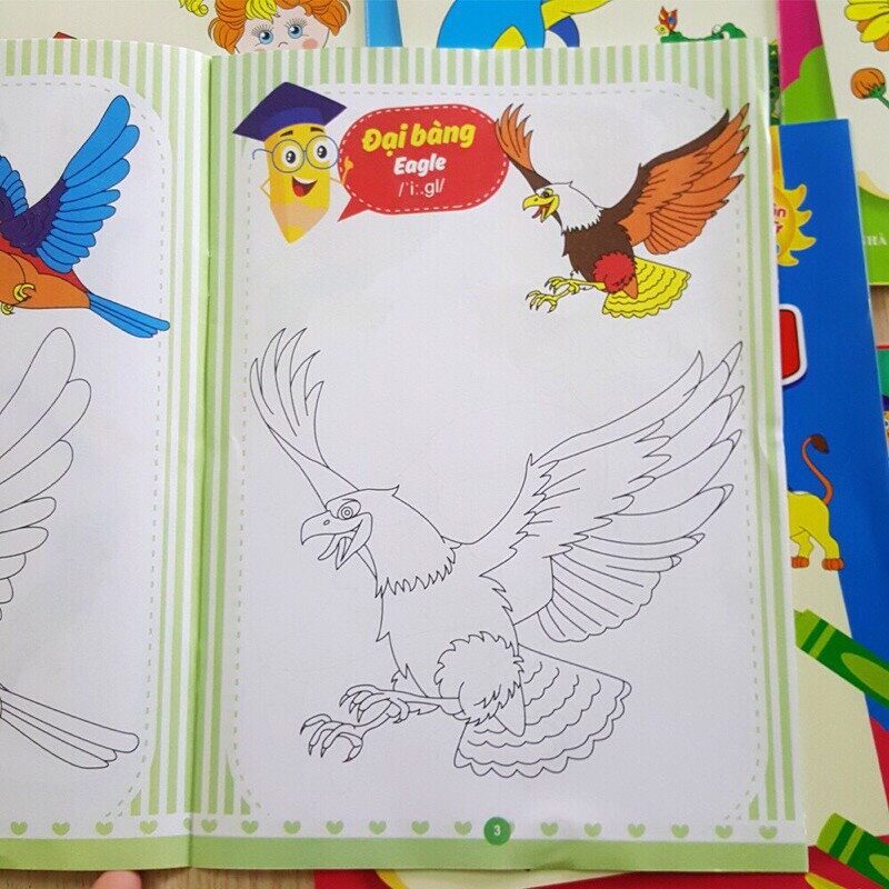 Combo túi 8 cuốn bé tô màu 3-4tuổi