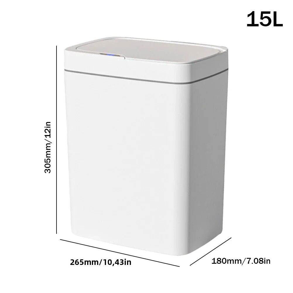 Thùng Rác Cảm Biến Thông Minh 15/18L Phát Hiện Chuyển Động Tự Động Không Cần Chạm Nhựa Không Thấm Nước Thân Thiện Với Môi Trường Cho Phòng Tắm Nhà Bếp