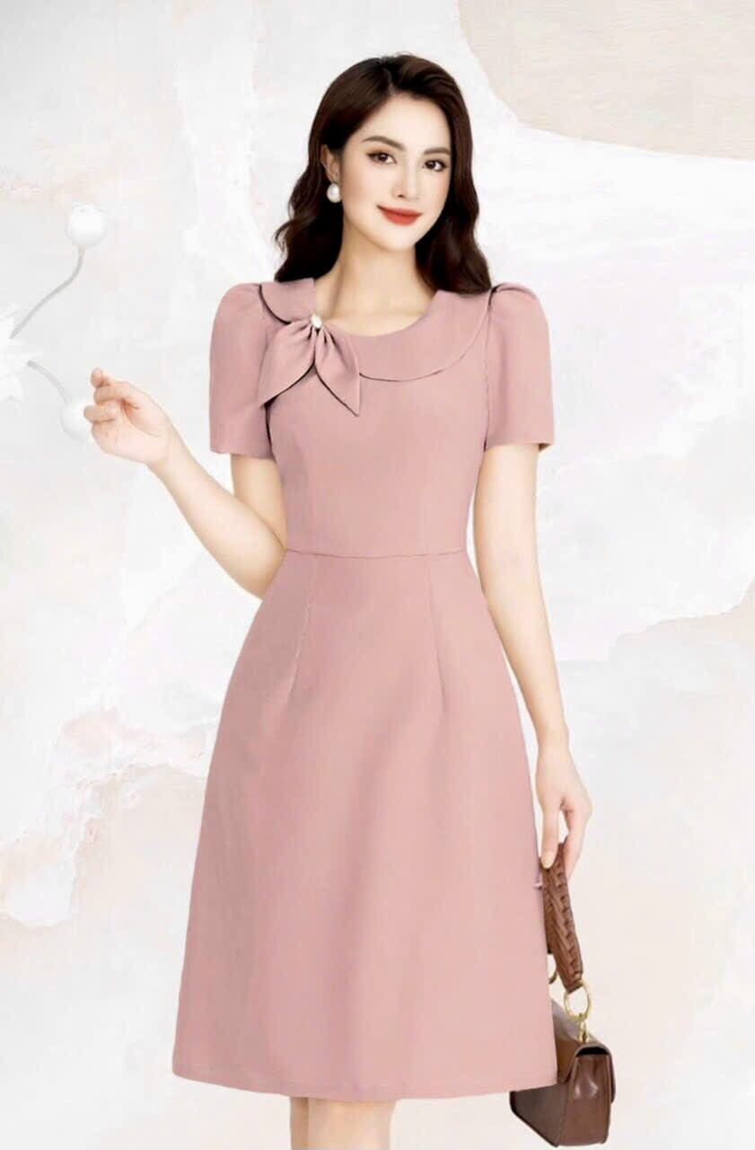 Full-Size Lotus Collar Flared Dress in Many Colors