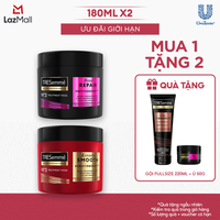Combo Kem Ủ TRESemmé Bond Repair Peptidebond+ Và Keratin Smooth Keratinbond+ Tóc Đẹp Chuẩn Salon (180ml X 2)