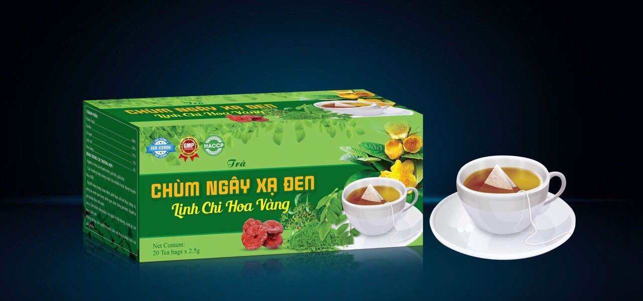 Trà chùm ngây linh chi xạ đen ( hộp 20 gói) hạ men gan, phòng tiểu đường, chống ung thư, làm đẹp da