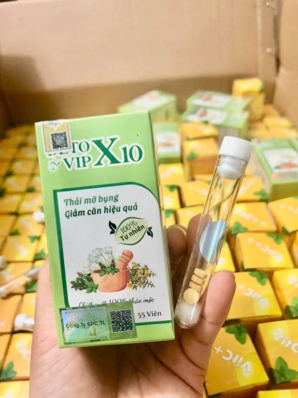 KÈM ỐNG SIẾT EO Detox X10 siết eo thải mỡ hộp 55 viên