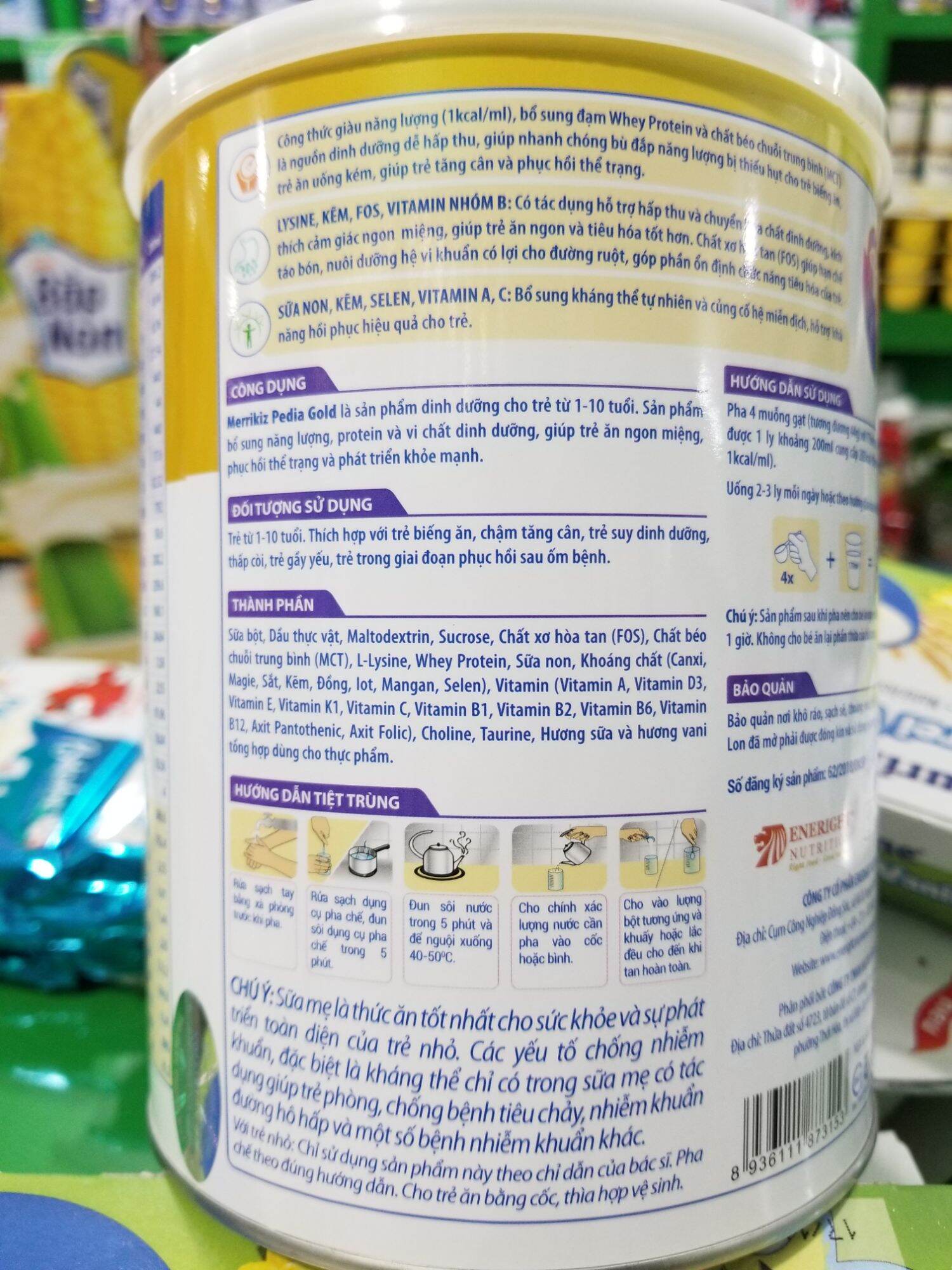 [HCM]Sữa Bột Merrikiz gold pedia 900g