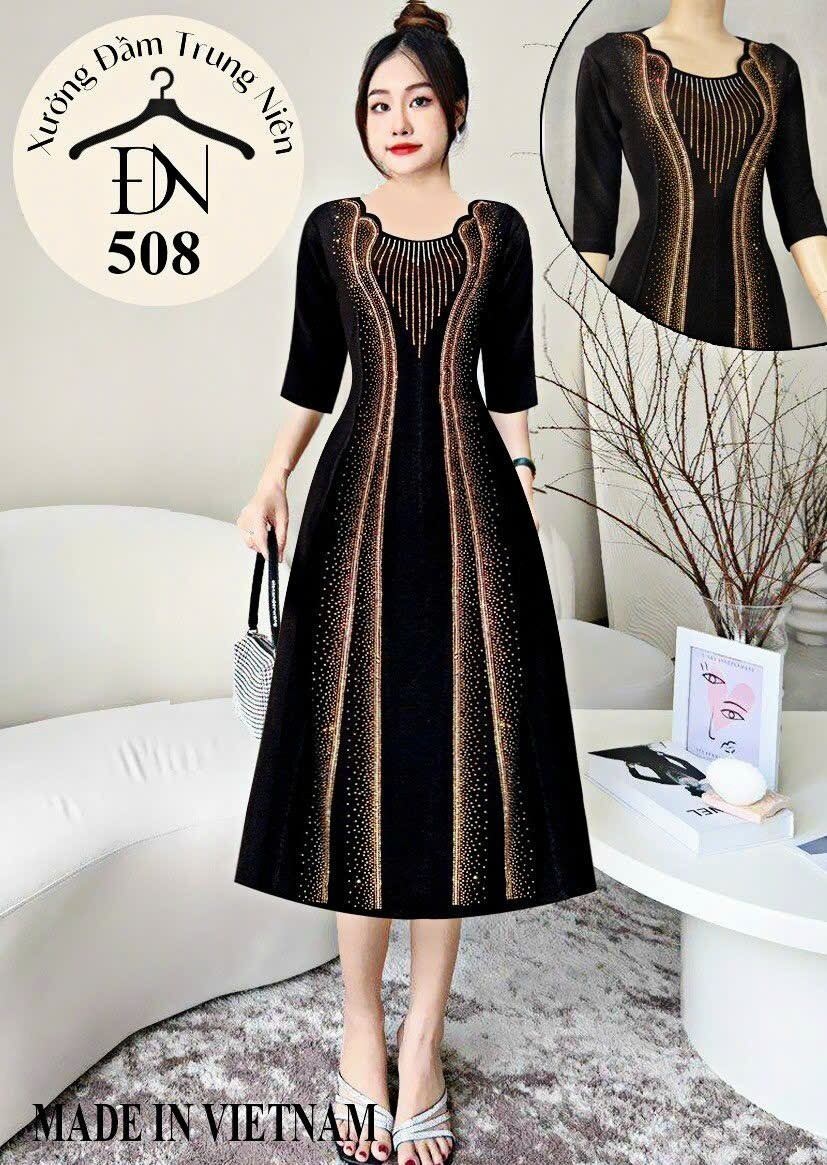 Đầm ép đá dự tiệc sang trọng