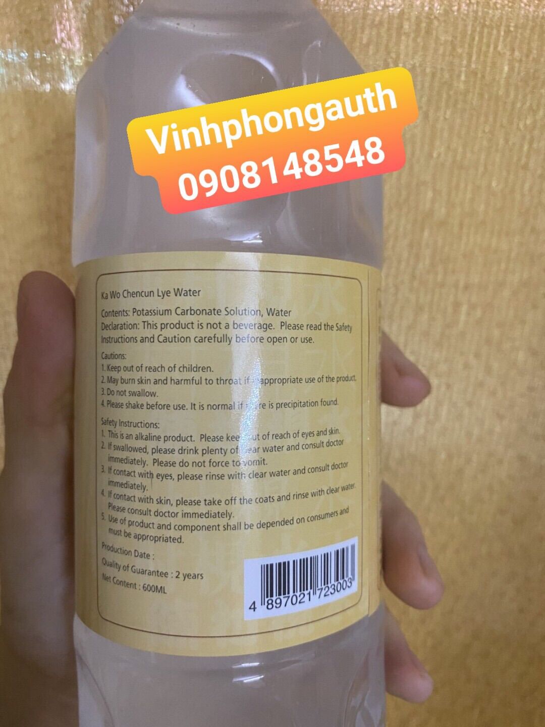 Nước tro tàu Hongkong 600ml