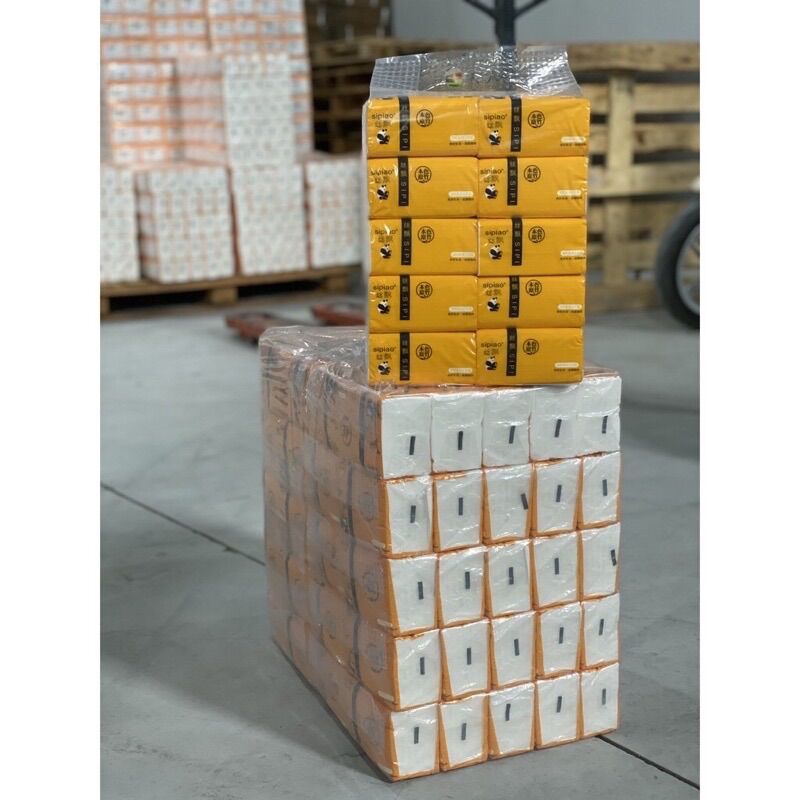 Bịch 10 gói (3000 tờ) giấy ăn gấu trúc màu trắng