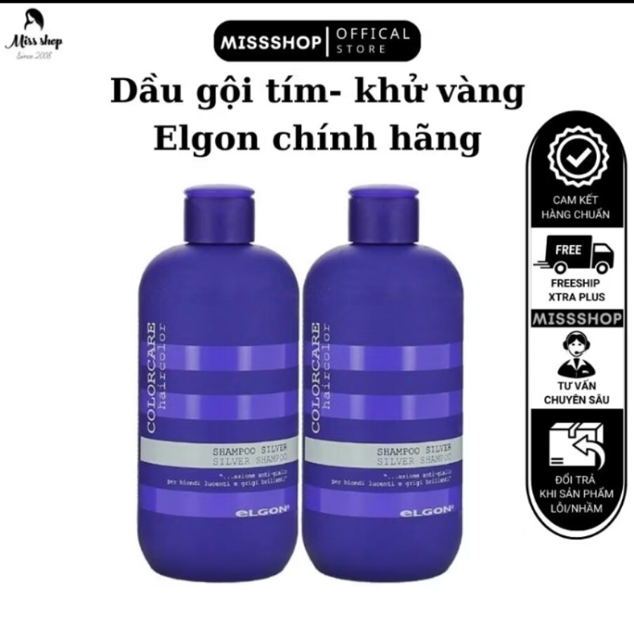 Dầu gội tím elgon khử ánh vàng cho tóc tẩy trắng và bạch kim