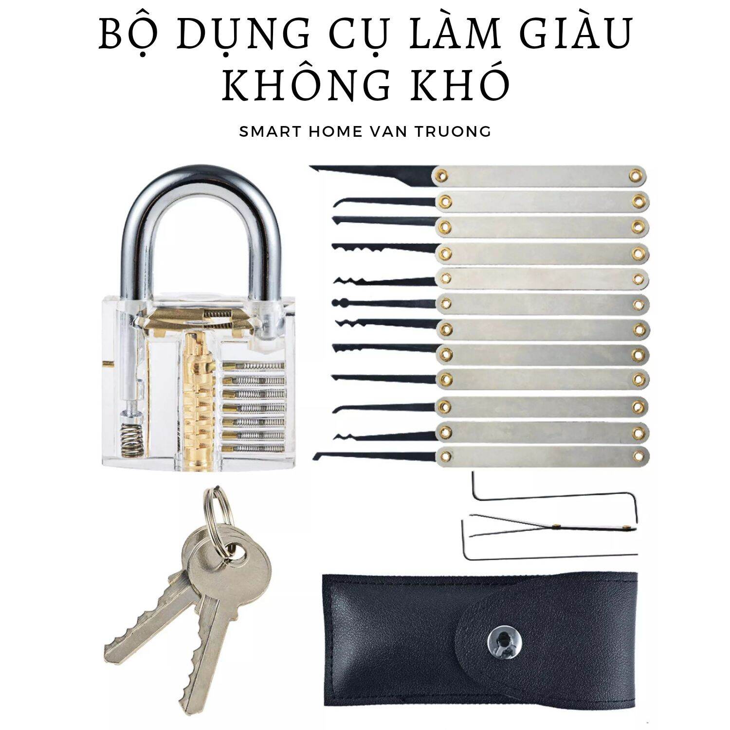 Bộ dụng cụ sửa chữa khóa hỏng 15 món chuyên nghiệp của Kỳ Anh thợ khoá
