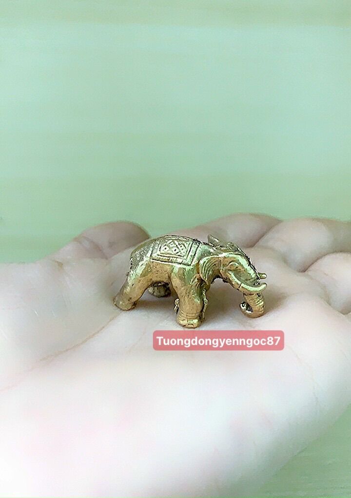 Tượng voi đồng mini may mắn