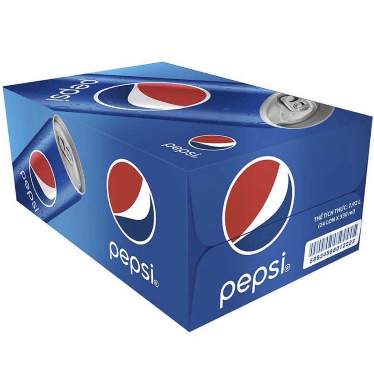 Nước ngọt có ga pepsi lon 320 ml x 24 lon