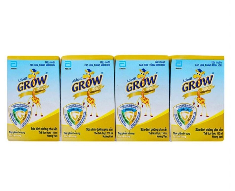 Combo 6 lốc 24 hộp sữa bột pha sẵn Abbott GROW Gold, hương vani, hộp 110ml