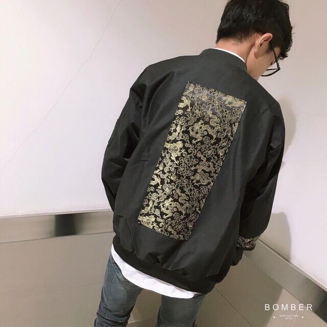 [HCM][Video + ảnh thật] Áo khoác Bomber Design PHỐI GẤM cổ truyền (dòng hàng thiết kế)