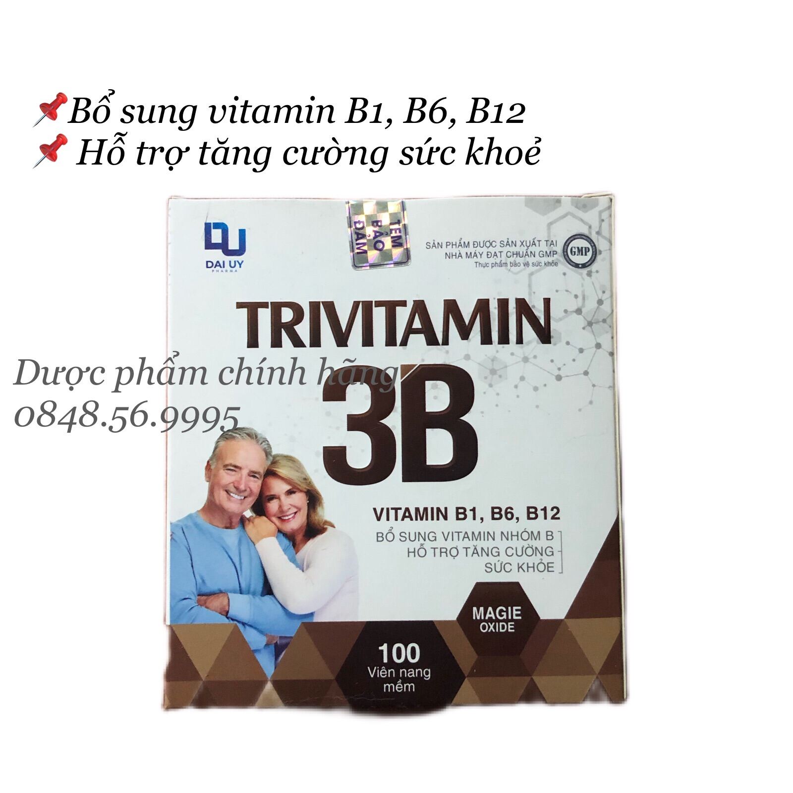 [CHÍNH HÃNG] TRIVITAMIN 3B hộp 100 viên nang mềm - Bổ sung Vitamin nhóm B (B1-B6-B12) hỗ trợ tăng cường sức khỏe.