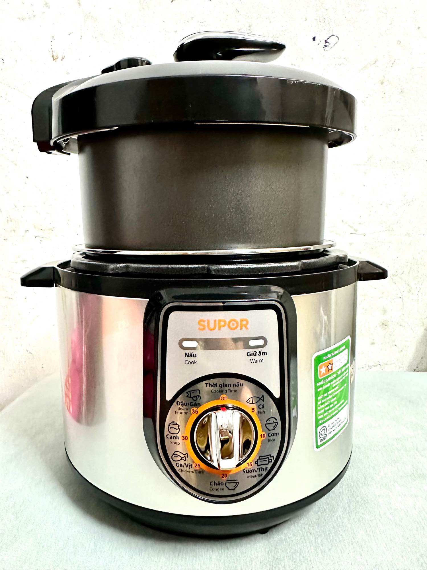 Nồi áp suất điện cơ 2 lồng nồi supor cyyb50ya10vn-100 / 5.0l