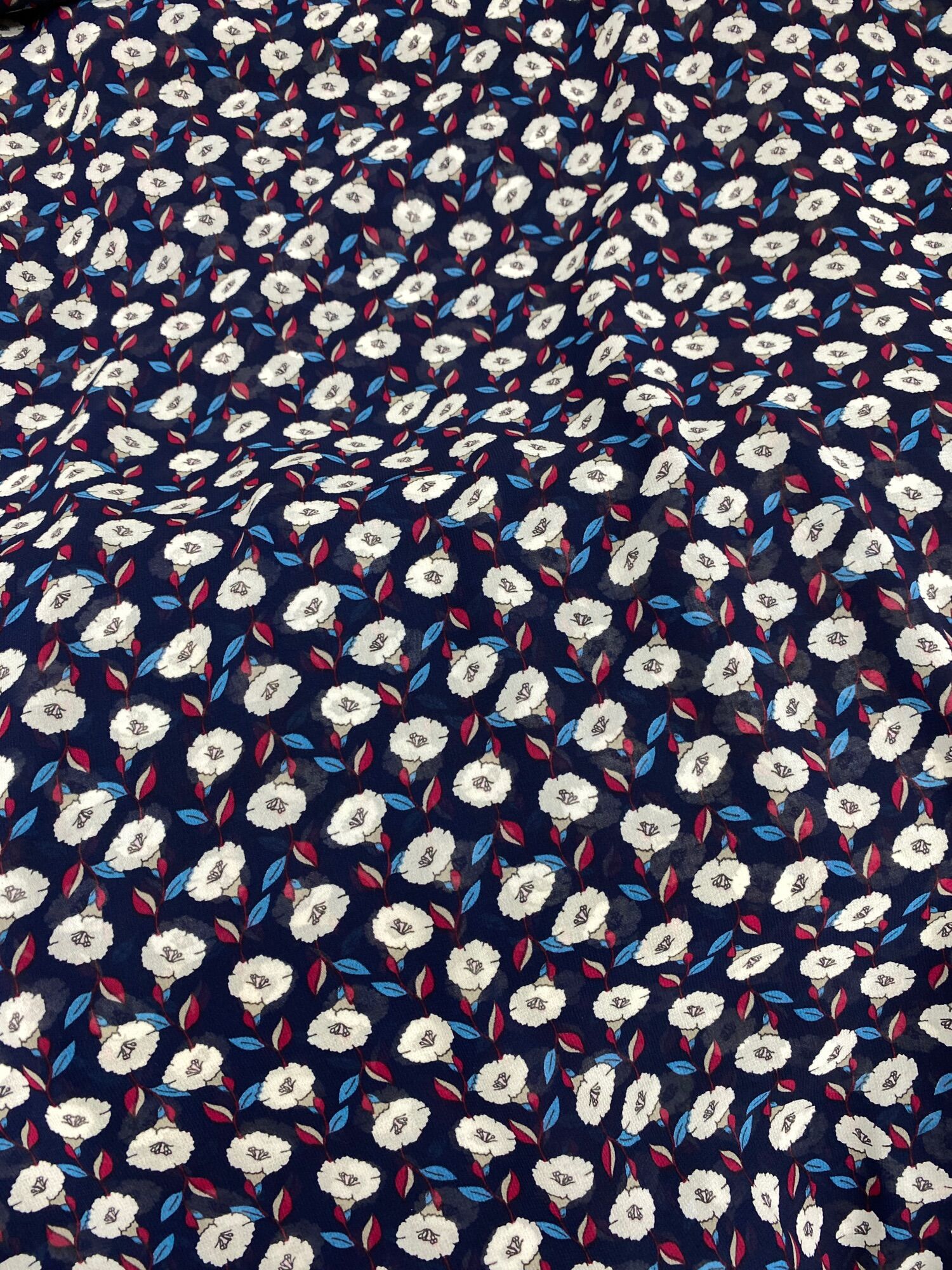 Vải voan chiffon nền màu tối hoa k1.6m ms15104
