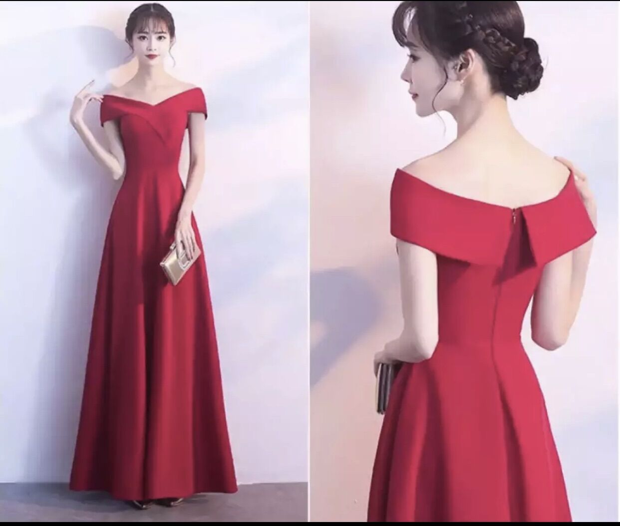 Đầm dạ hội trễ vai