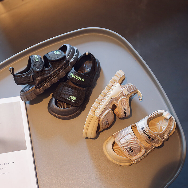 Xăng Đan Bé Trai Giày Đi Biển Bít Mũi Mẫu Mới Mùa Hè 2022 Giày Thường Ngày Da Mềm Trẻ Em Giày Em Bé Học Sinh Bé Lớn Nhỡ thumbnail