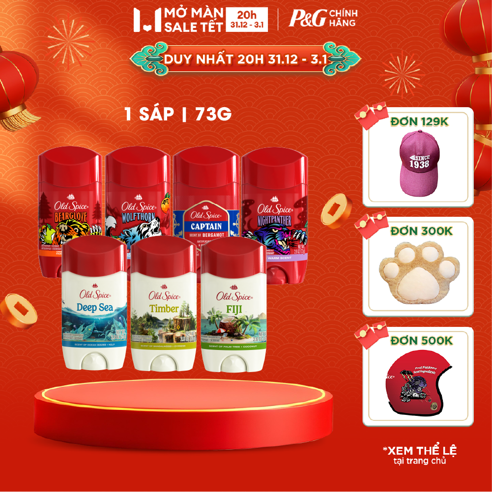  Sáp OLD SPICE Nhập Khẩu Mỹ Khử Mùi và Ngăn Tiết Mồ Hôi Hương Timber  Wolfthorn  Fiji  Bearglove  Deep Sea with Ocean Elemen  SpiceCaptain  NightPanther Chai 73G 