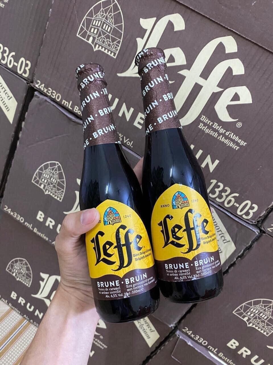 1 thùng bia đen leffe 24 chai 330ml Bỉ