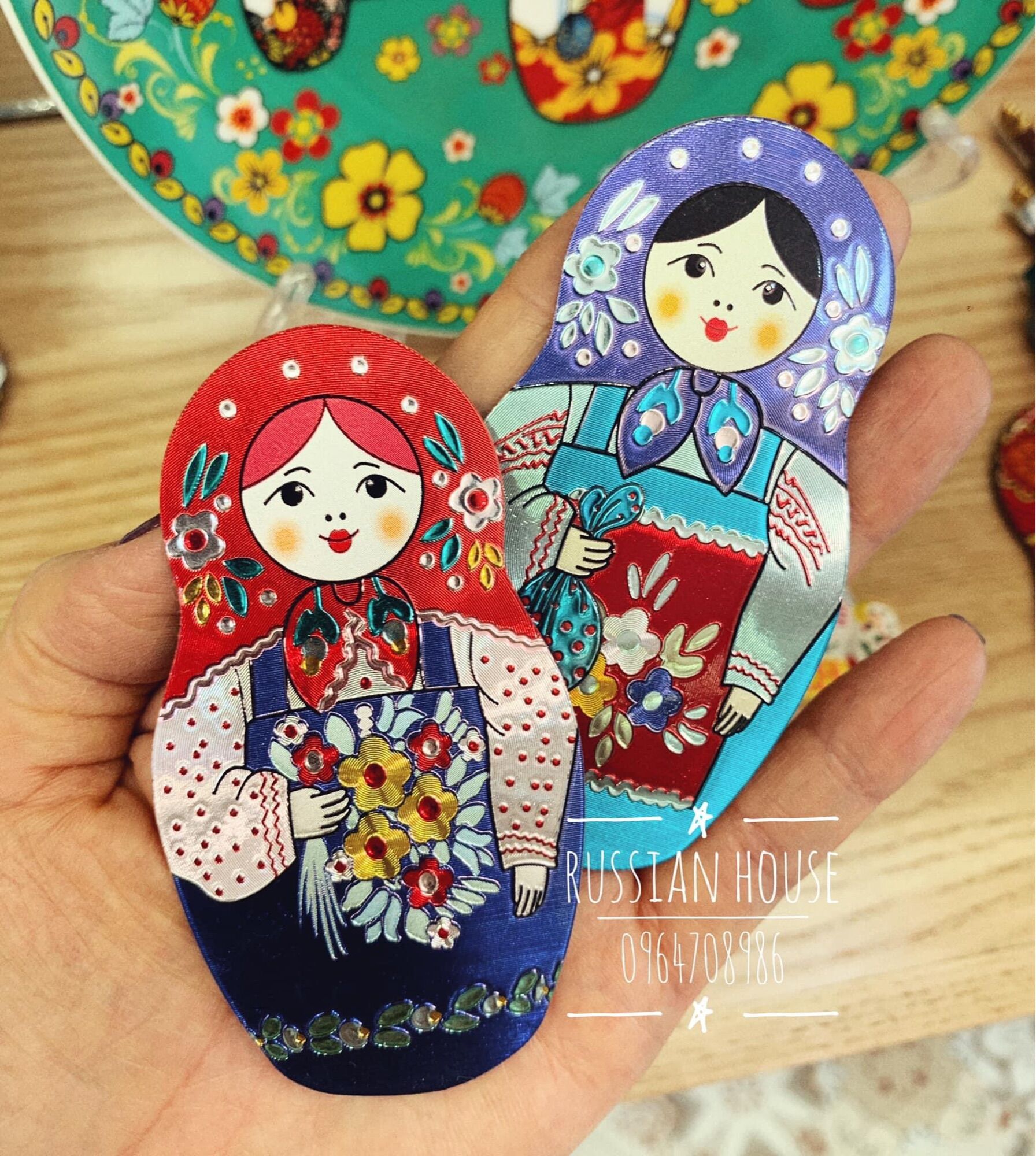 Miếng dán tủ lạnh Matryoshka Nga/9cm