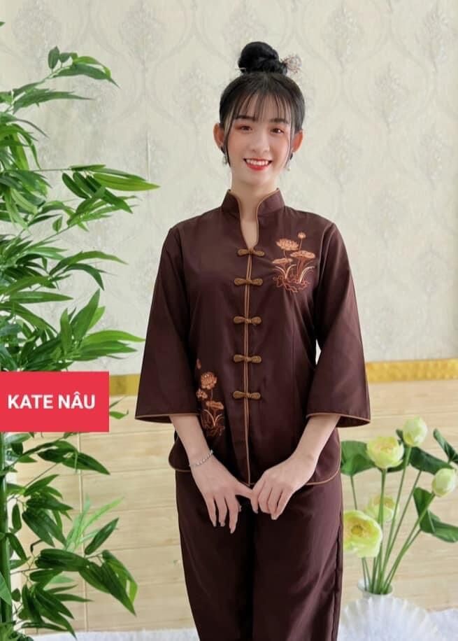 Đồ Lam Đi Chùa _ Mẫu Sẫm Tàu ( Chất vãi katê)