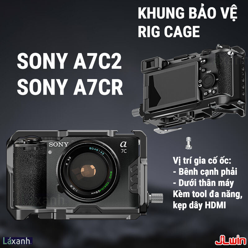 Sony A7C2 A7CR A7Cii | Khung bảo vệ rig cage giá treo phụ kiện máy ảnh gimbal quay vlog livestream