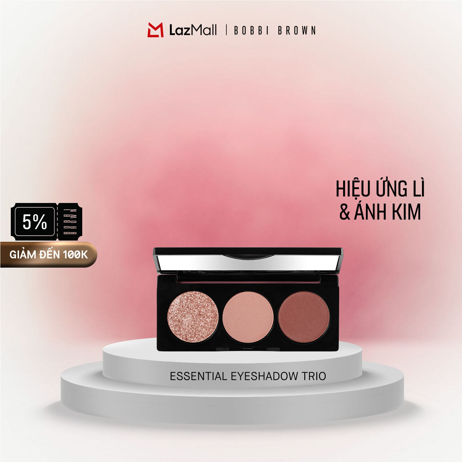ĐỘC QUYỀN 20H 31.12 - 3.1 Bảng mắt Bobbi Brown Essential Eye Shadow Trios bảng mắt với màu lì và ánh nhũ chất phấn mịn mướt lên màu và tán màu dễ dàng