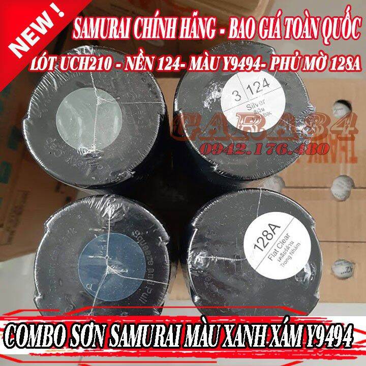 COMBO SƠN SAMURAI MÀU XÁM XANH ĐEN NHÁM VÀ BÓNG
