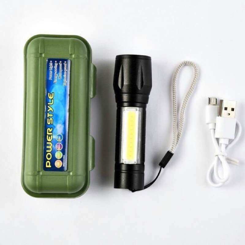 Đèn pin siêu sáng mini có Zoom xa gần, 3 chế độ sáng có móc treo tiện dụng tặng kèm hộp đựng, đèn pin mini cầm tay stiện