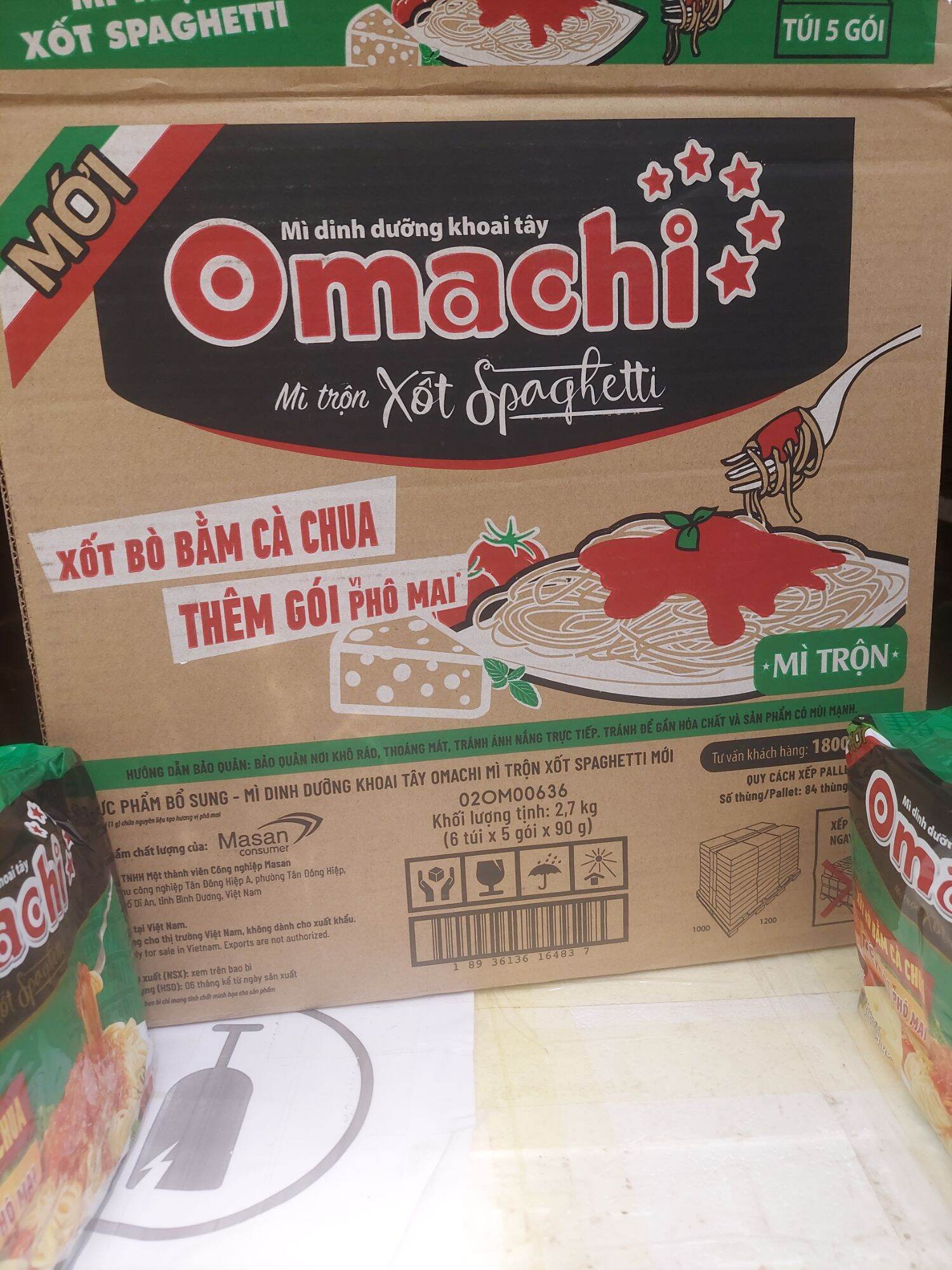 Mì omachi spaghetti thùng 30 gói