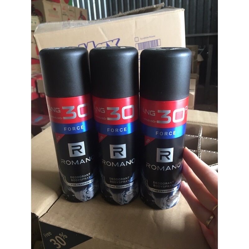 Xịt khử mùi Romano Force 150ml tặng thêm 30%