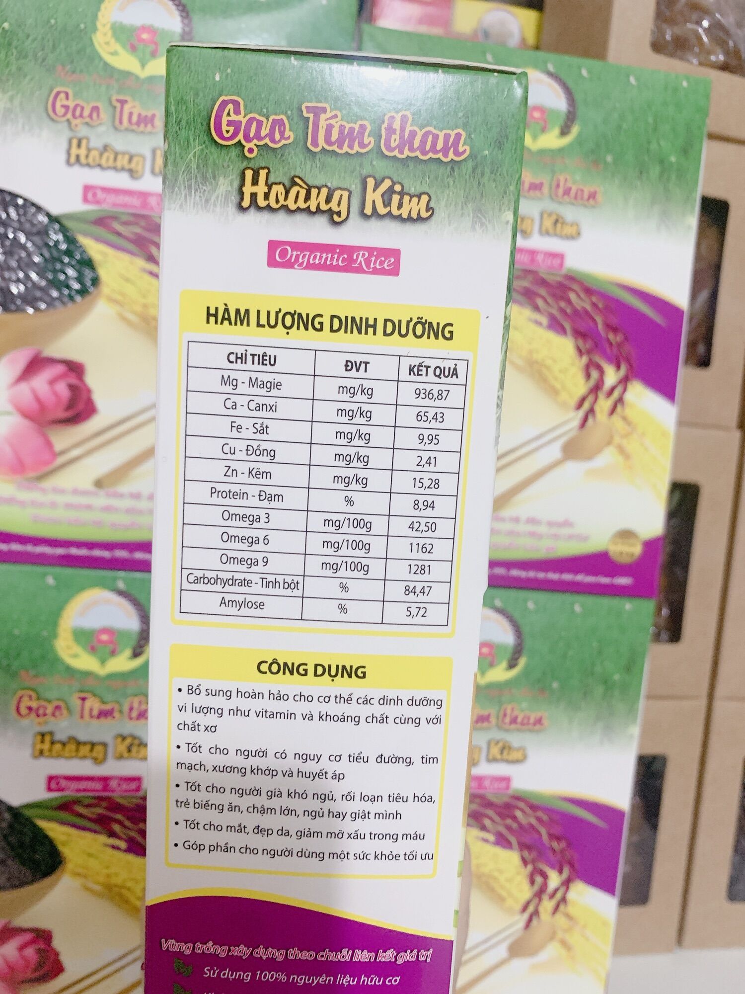 [1,8 - 5KG] GẠO TÍM THAN HOÀNG KIM HỮU CƠ