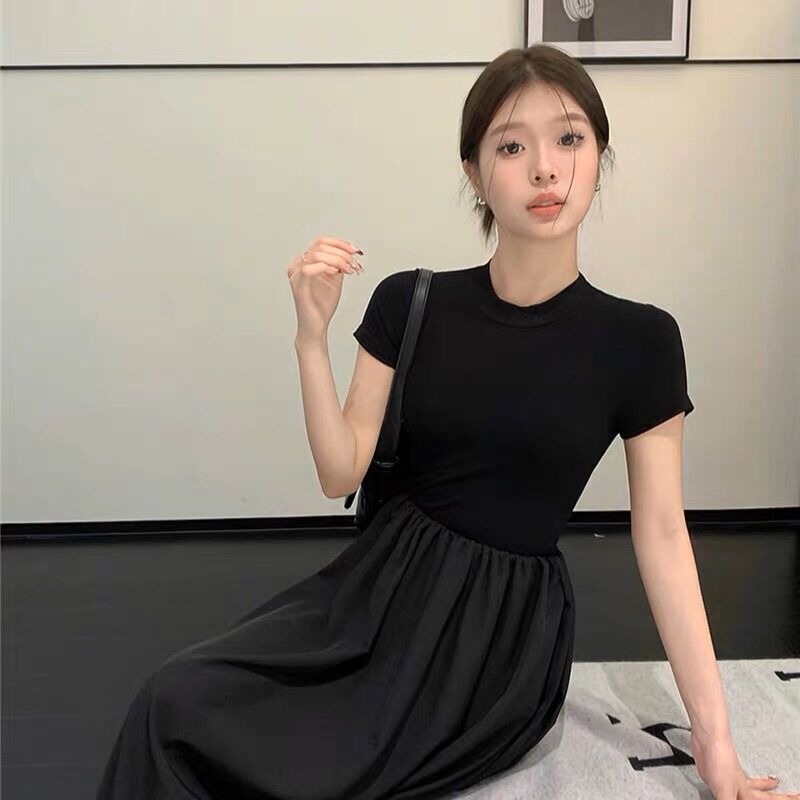 Đầm Maxi Tay Ngắn, Đầm Xoè Dài Có Tay, Đầm Maxi Trơn Đơn Giản