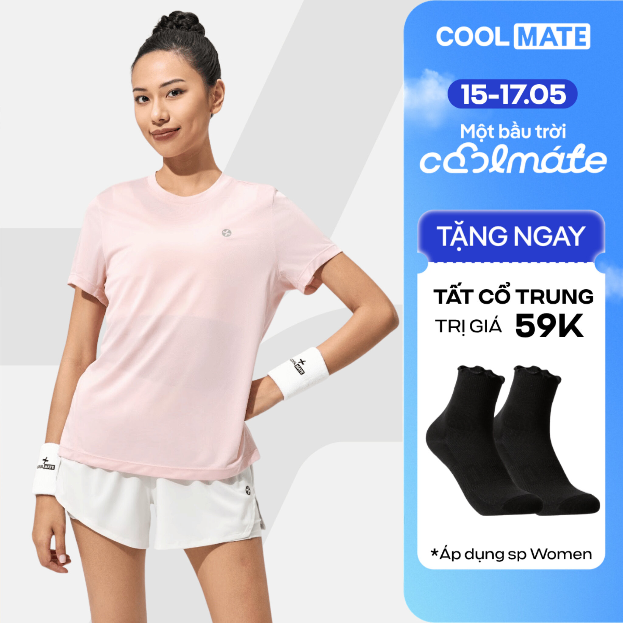 [TẶNG TẤT CỔ TRUNG]Áo thun nữ chạy bộ Core Tee siêu nhẹ, thấm hút, nhanh khô - Coolmate Women