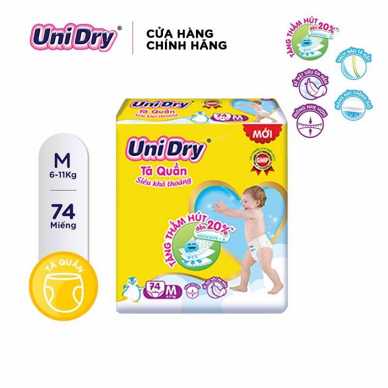 (Mẫu mới) Tã bỉm quần Unidry M74/L68/XL62/XXL56
