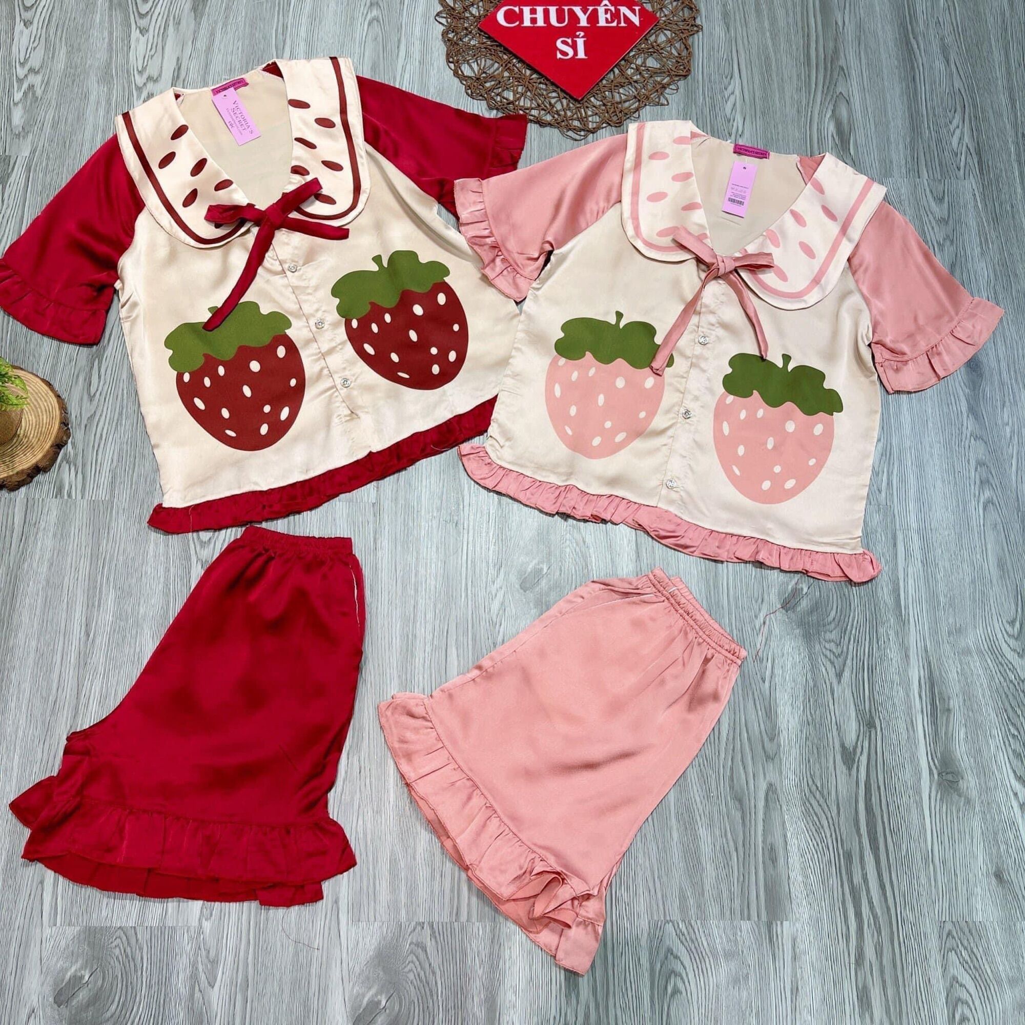 [ Ảnh Thật ] Bộ Ngủ Pijama Lụa Cổ Bèo Dâu