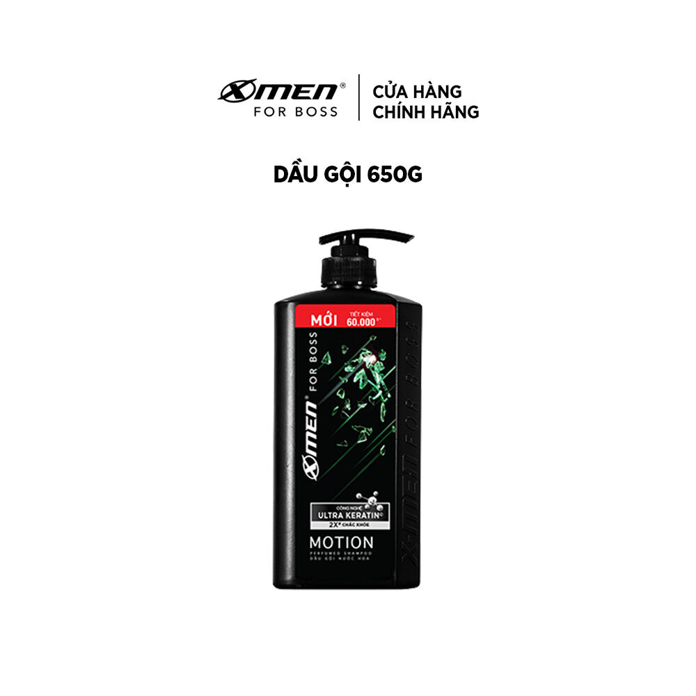 Dầu gội X-Men for Boss hương trầm đầy nội lực Motion với Ultra Keratin© mới 650g