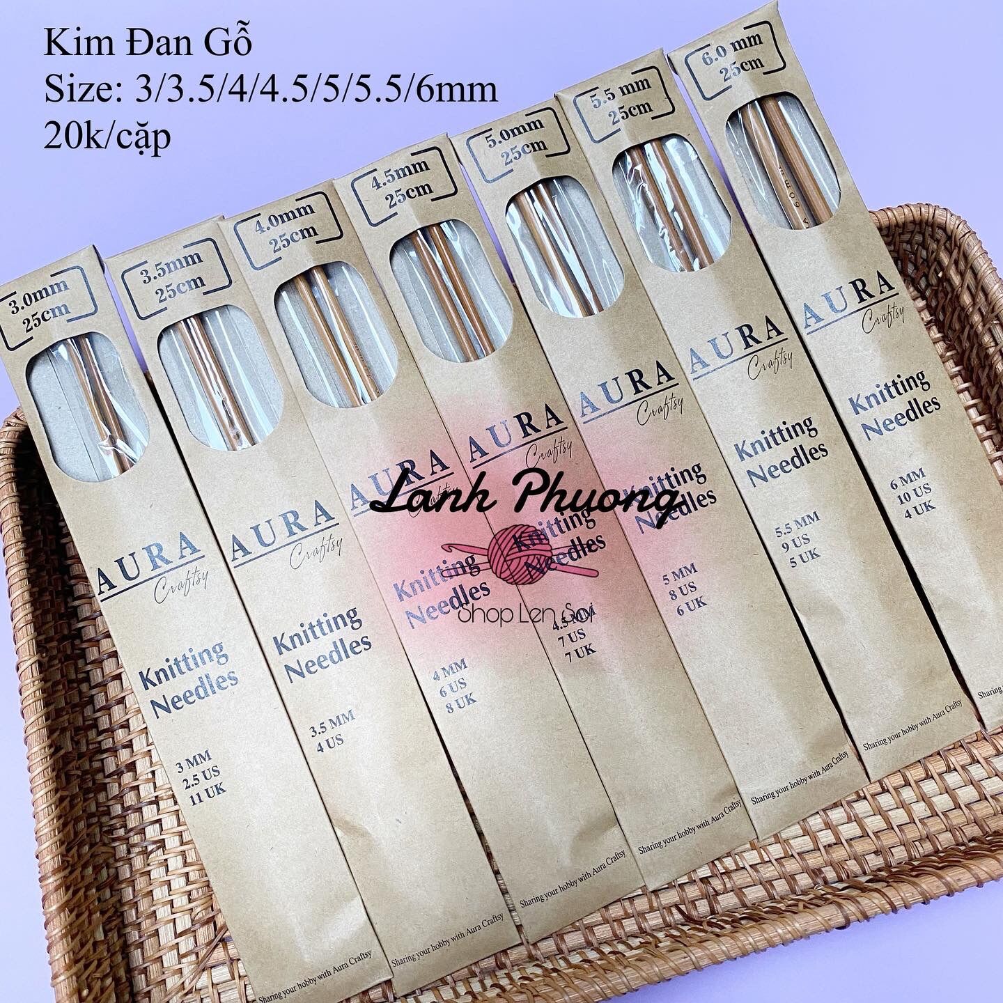 Kim Đan Gỗ 25cm Đủ Size 3mm tới 10mm