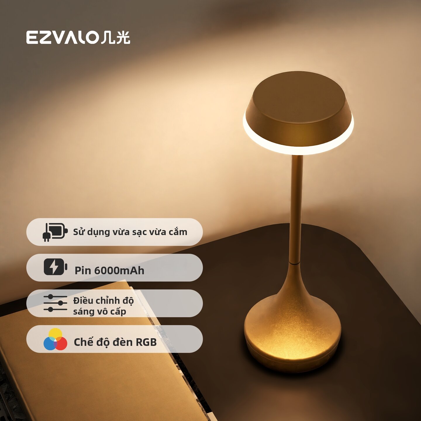 EZVALO | Đèn Đèm Tạo Không Khí Sang Trọng cho Nhiều Cảnh Trong Nhà & Ngoài Trời