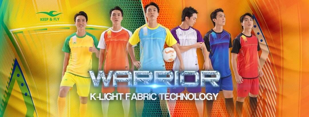 BỘ QUẦN ÁO ĐÁ BANH WARRIOR KEEP&FLY Ứng Dụng Công Nghệ K_COOL Độc Quyền Kháng Khuẩn, Kháng Mùi, Thấm Hút Mồ Hôi Tốt