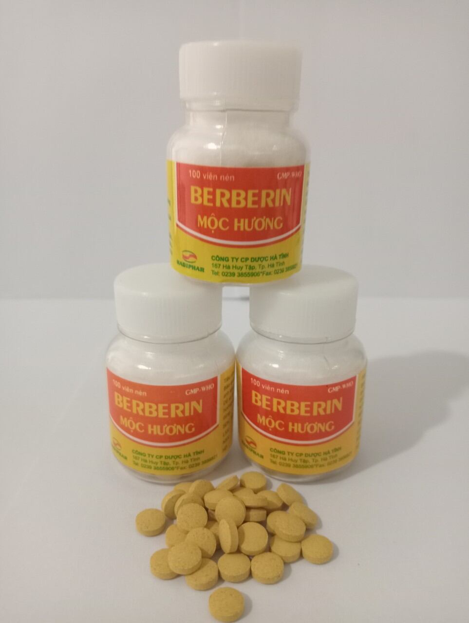 Combo 5 lọ BERBERIN MỘC HƯƠNG Lọ 100 viên ( mua 10 lọ tặng  thêm 2 lọ Vitamin B1 ) )