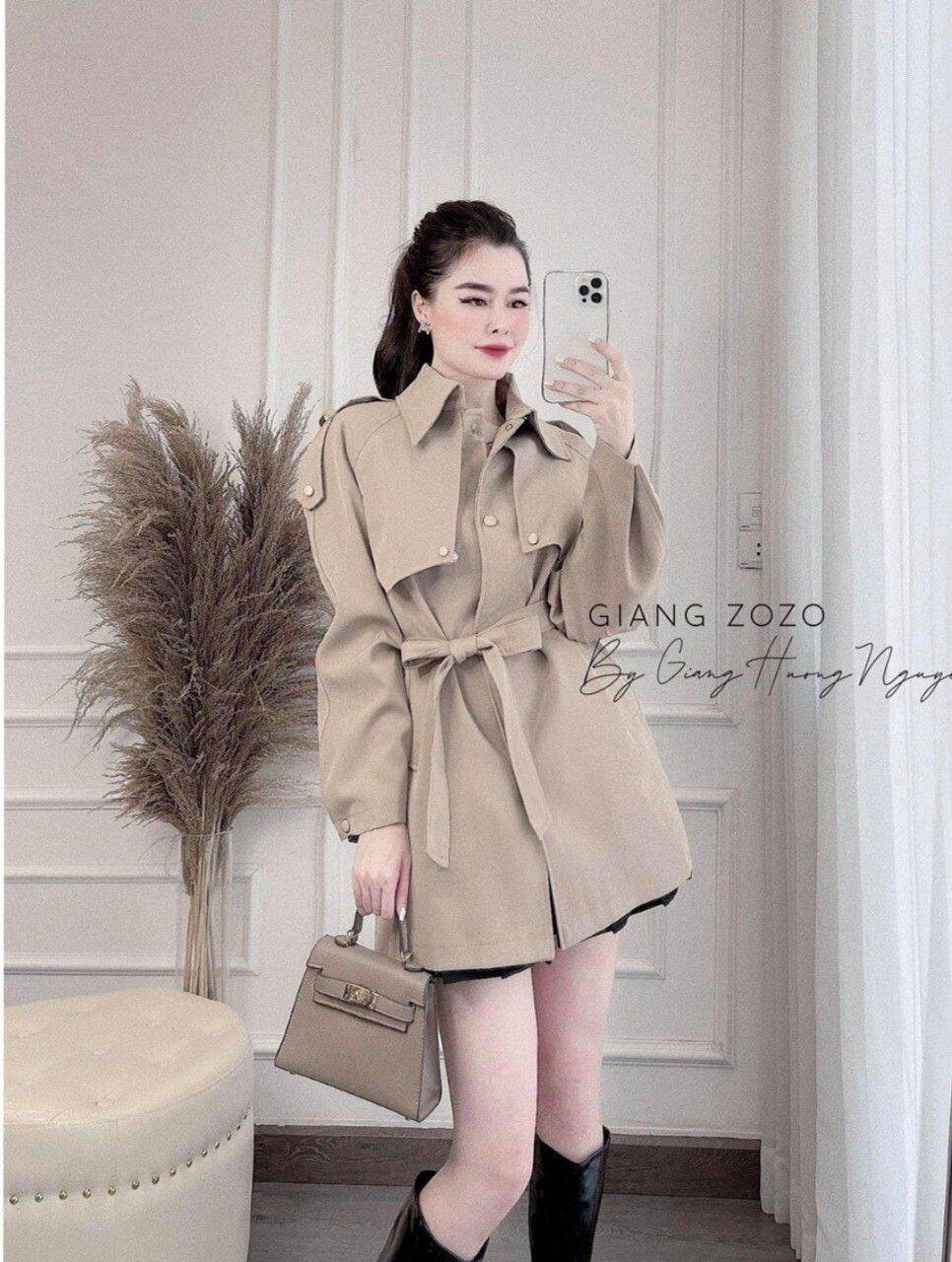 Áo mangto kaki dáng lỡ - Hình thật - Freeship - Yulishop