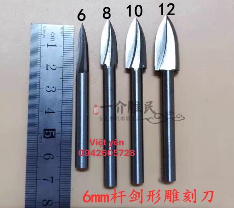 Bộ mũi điêu khắc gỗ cốt 6 ly hàng hai cạnh