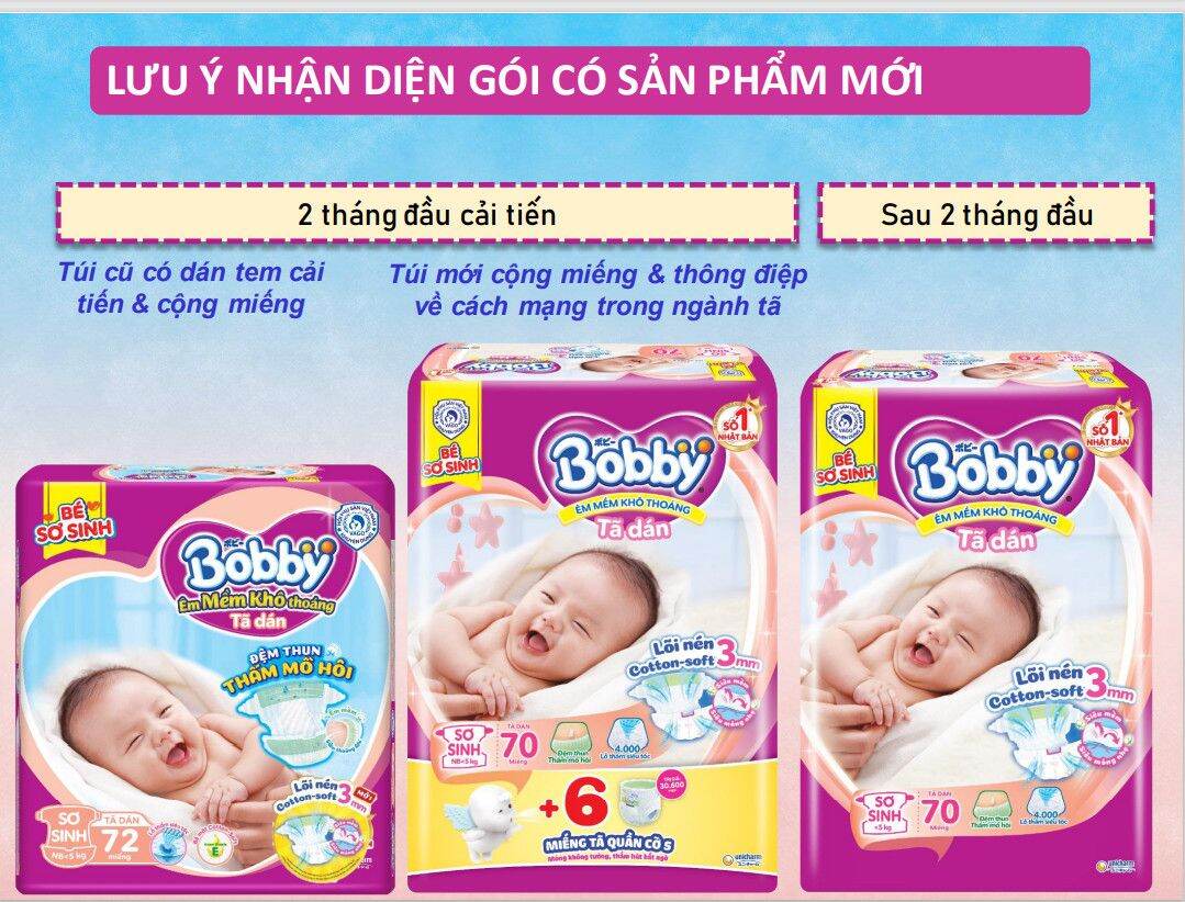 Tả/Bỉm dán Bobby sơ sinh 70
