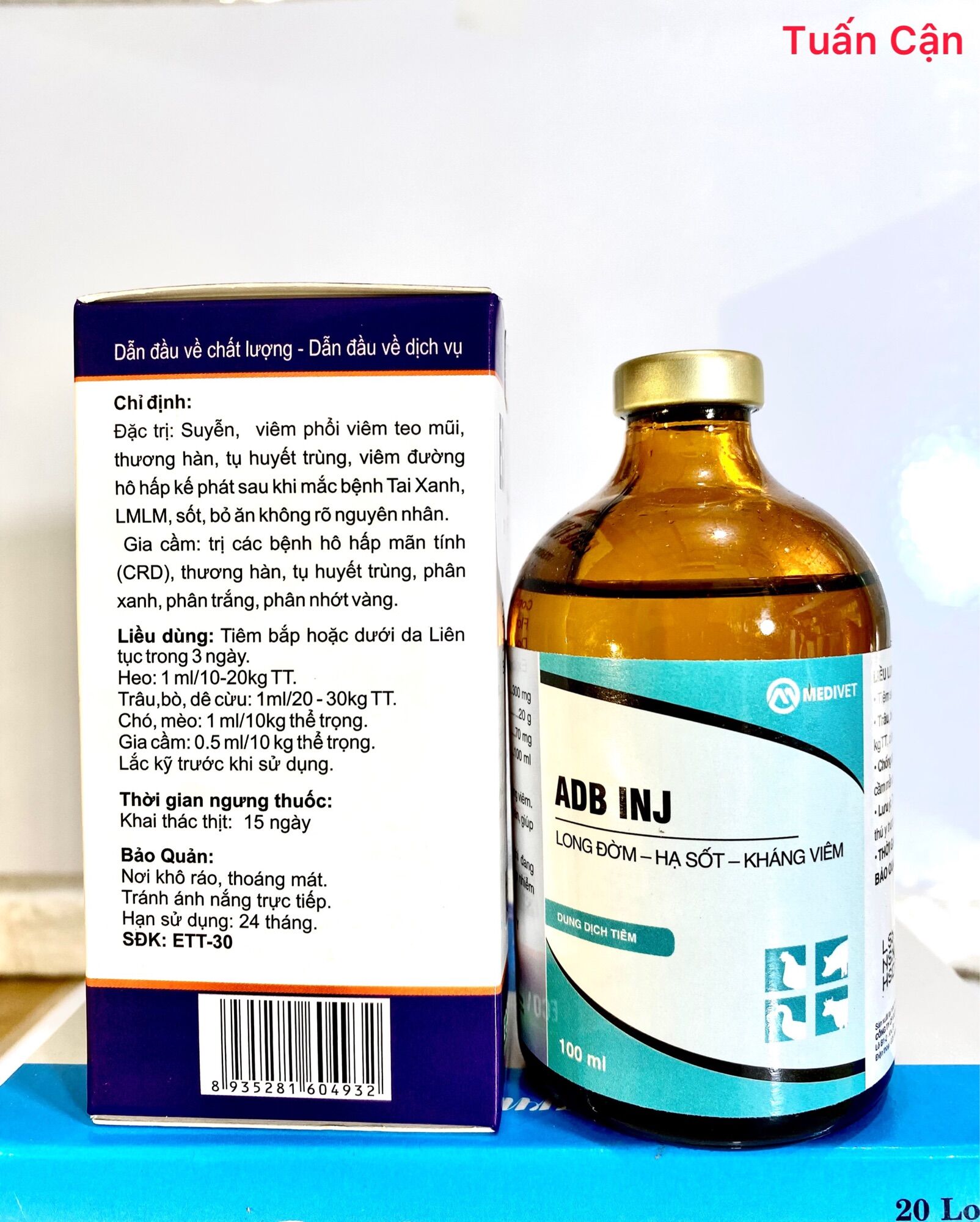 Cặp Eco Floxin ( Doxy+flo)+ ADB( Anagin+Brom+Dexa) Ho, thở, viêm phổi, tiêu chảy dùng trong Thú Y