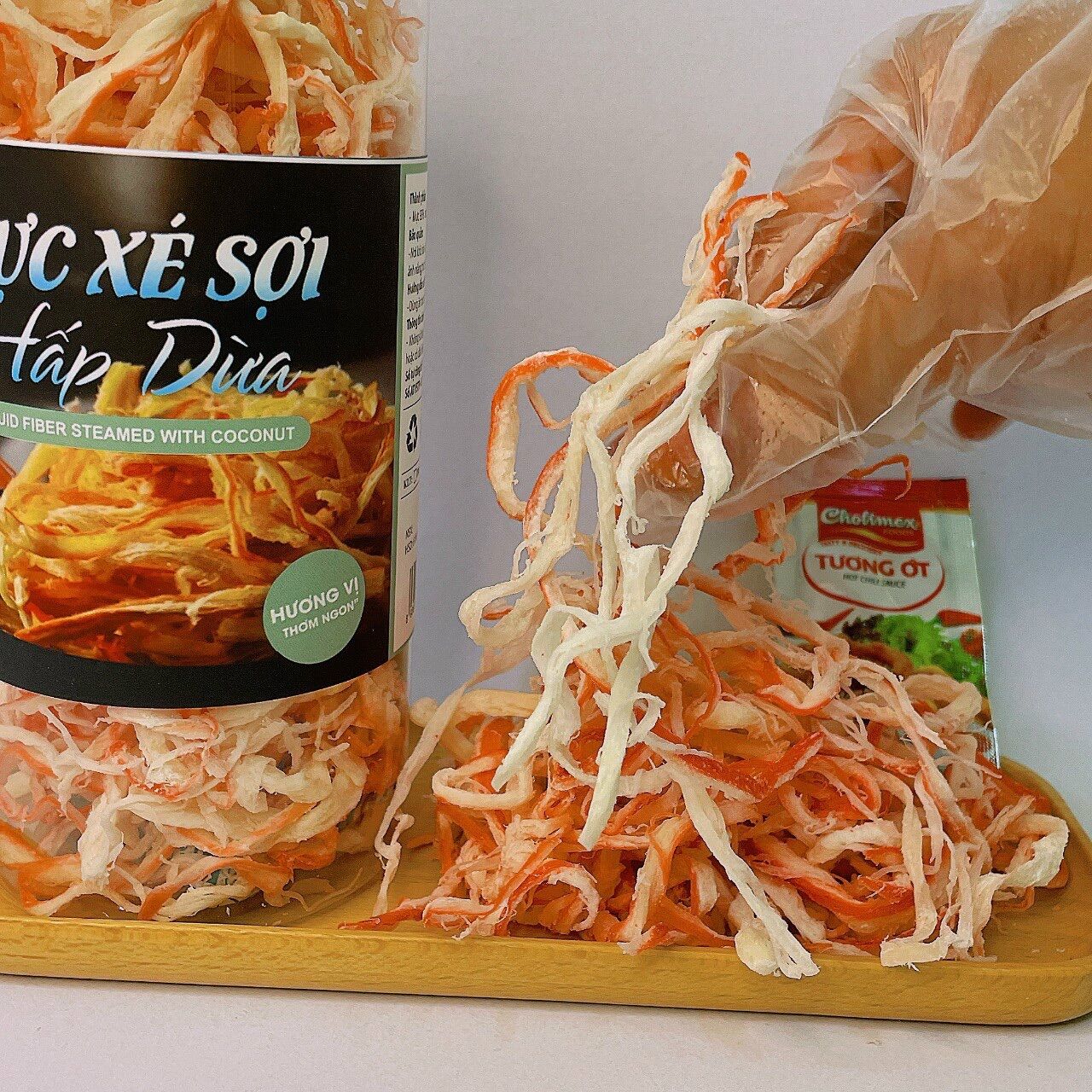 Mực xé sợi hấp nước dừa - 250g