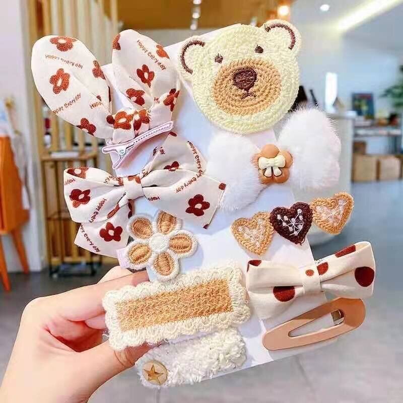 Set 10 kẹp tóc len xinh xắn dễ thương cho bé gái